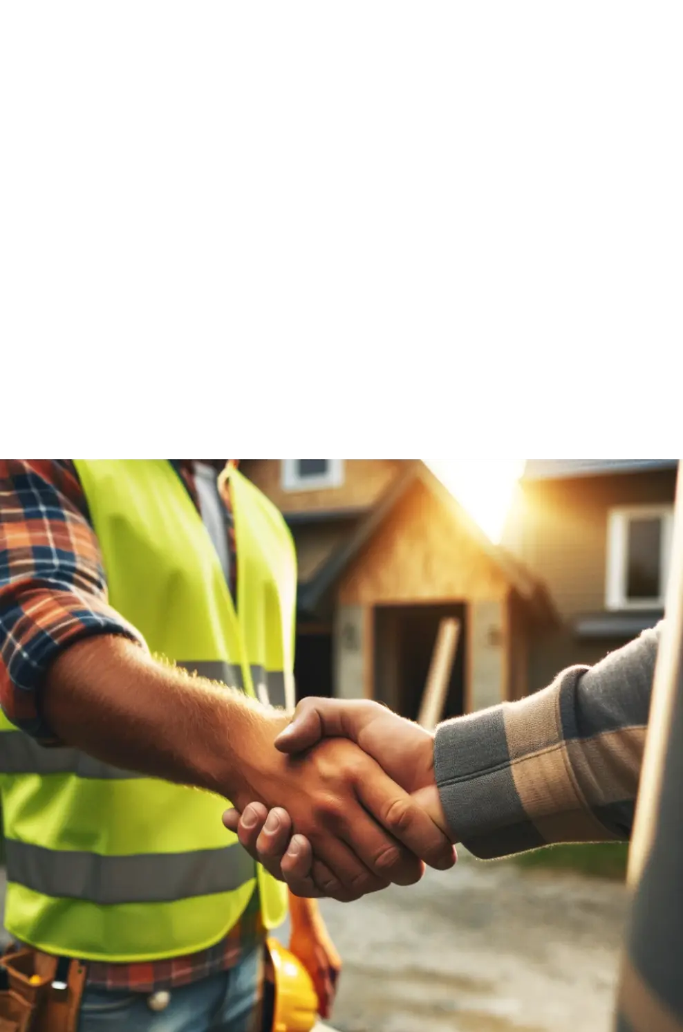 contractor shaking hands with a client